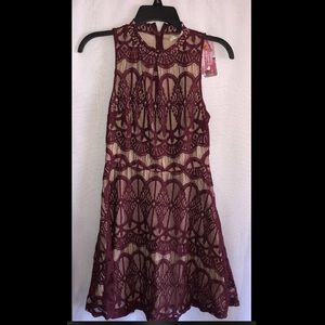 New!! Maroon and Tan laced dress